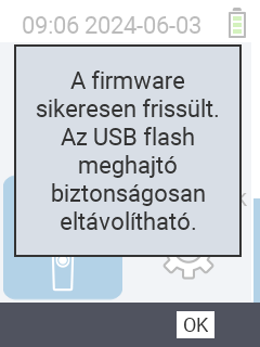 VitalControl: Success message firmware update