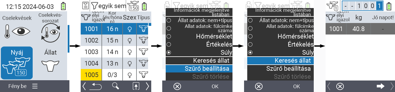 VitalControl: Menü Nyáj
