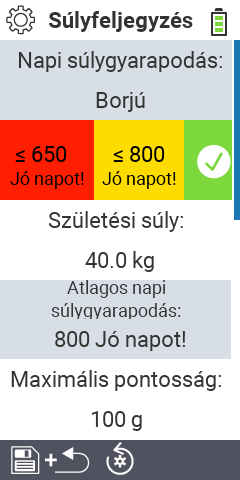 Almenü elemek súlyrögzítés beállításaihoz