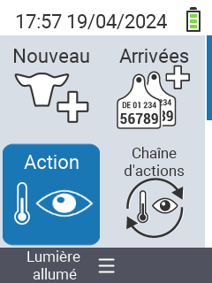 VitalControl: Main menu with French language selected