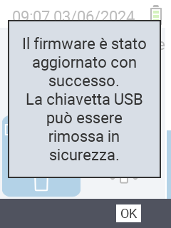VitalControl: Success message firmware update