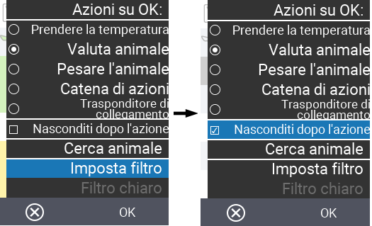 VitalControl Liste Lista delle azioni