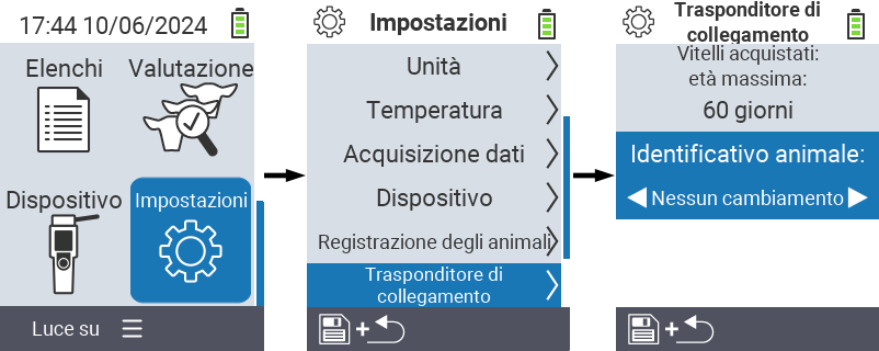 VitalControl: menu settings link transponder