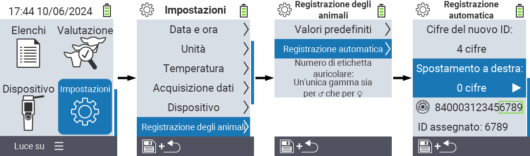 VitalControl: impostazioni del menu offset destro