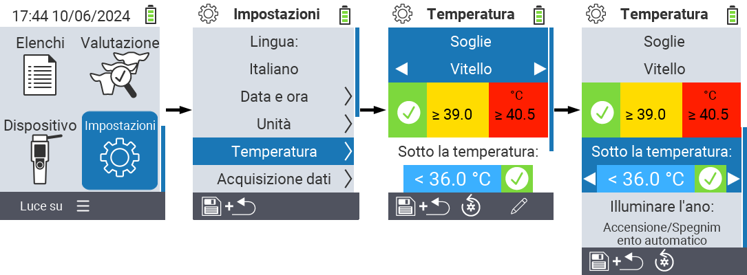 VitalControl: impostazioni menu sottotemperatura