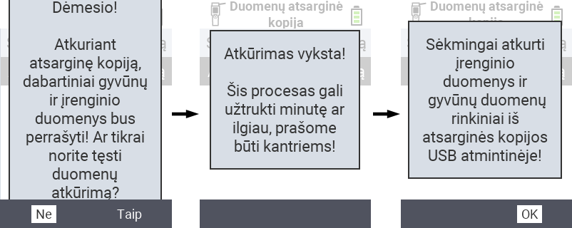VitalControl: success message data restore