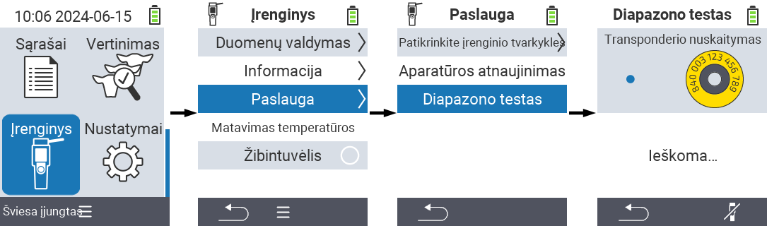 VitalControl: Meniu kelias Diapazono testas RFID skaitytuvas