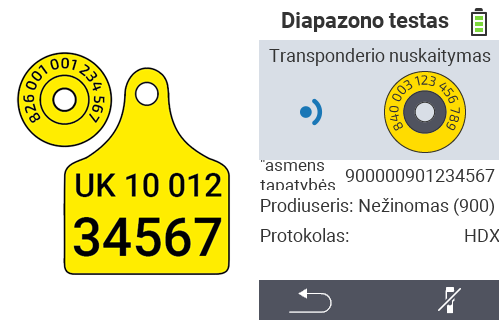 VitalControl: transponderio ausų žymės patikrinimas