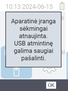 VitalControl: Sėkmės pranešimas programinės įrangos atnaujinimas