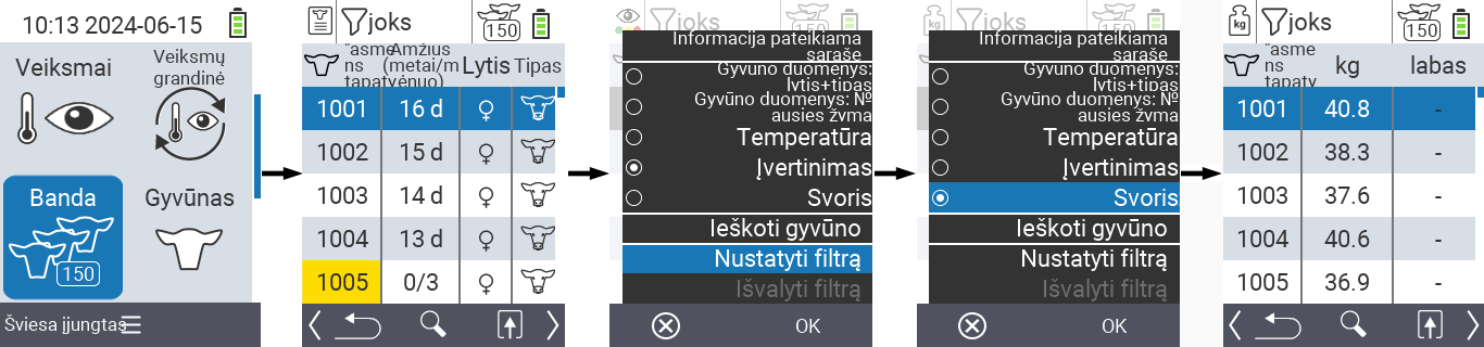 VitalControl: Menu Bando