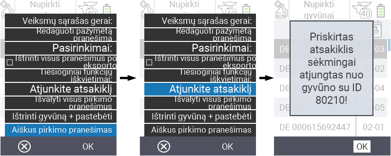 VitalControl: Įsigytų gyvūnų sąrašas, csv eksportas