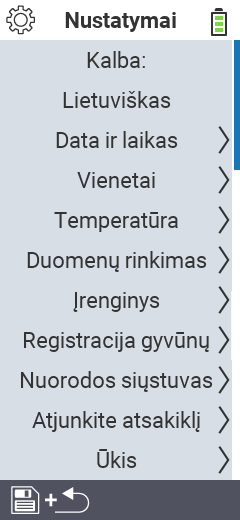 VitalControl Nustatymai