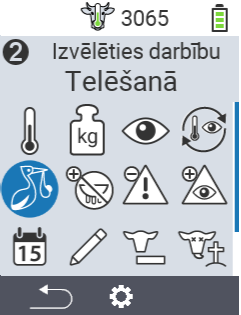 VitalControl: Izvēlne Darbības Teļošana