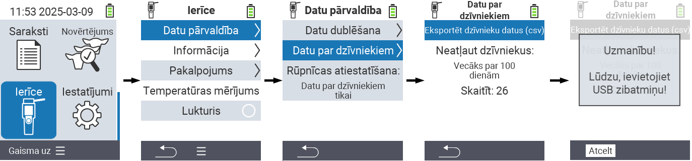 VitalControl: Menu path data export