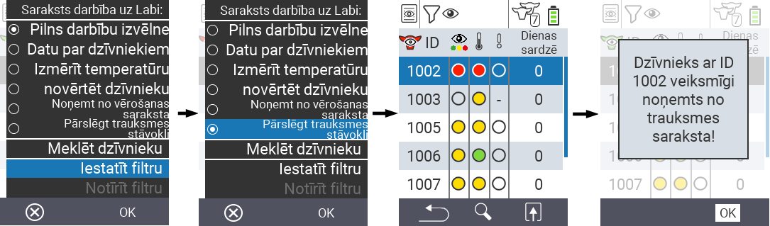 VitalControl Lists Toggle alarm status