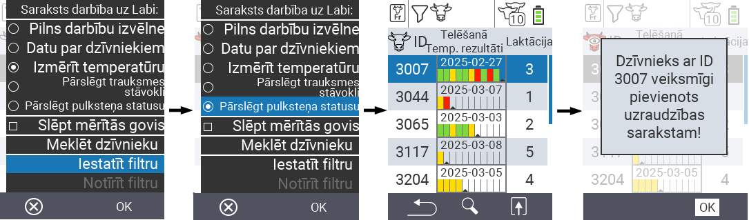 VitalControl Saraksti Svaigu govju saraksts
