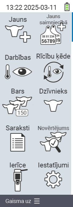 VitalControl Galvenā izvēlne