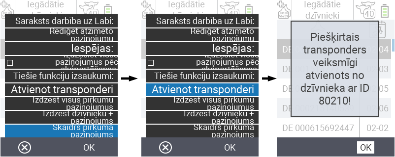 VitalControl: Iegādāto dzīvnieku saraksts, csv eksports