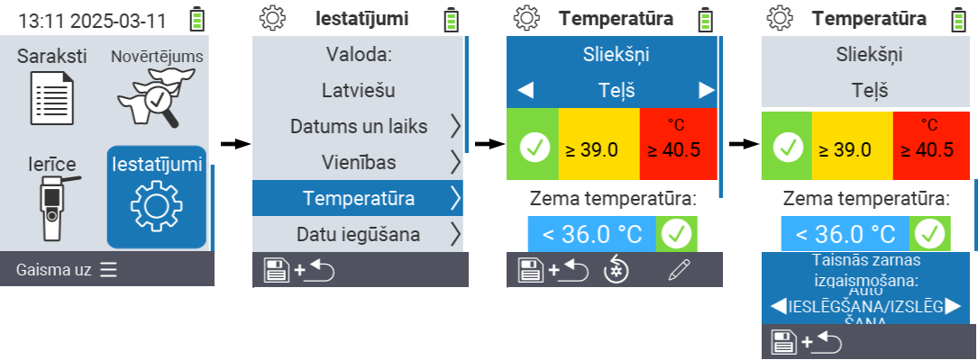 VitalControl: izvēlnes iestatījumi anusa prožektors