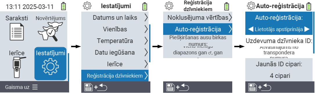VitalControl: menu settings auto-registration
