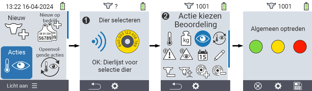 VitalControl: Menu Acties Beoordeling