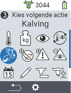 VitalControl: Menu Acties Kalven