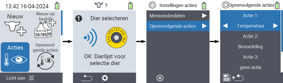 VitalControl: Menu Acties Vervolgacties