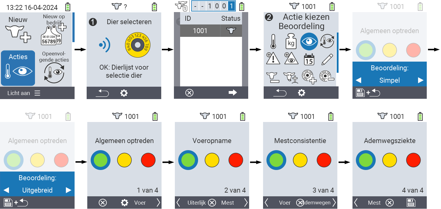 VitalControl: Menu Acties Beoordeling
