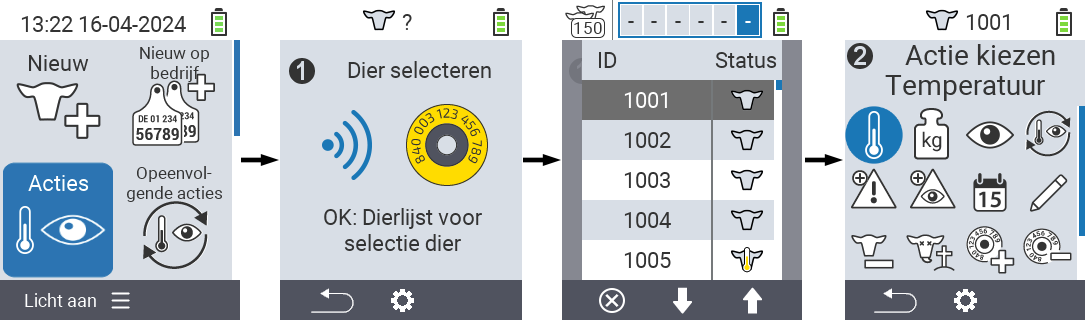 VitalControl: Menu Acties Voorbereidende stappen