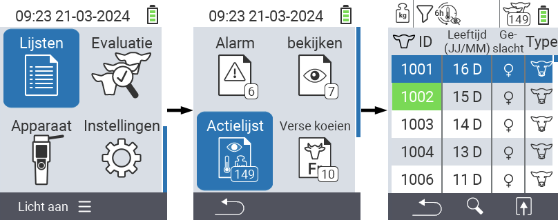 VitalControl Lijsten Actielijst