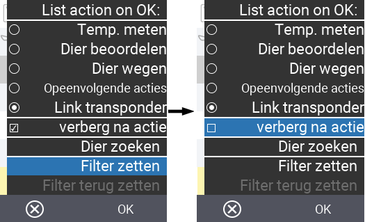 VitalControl Lists Action list