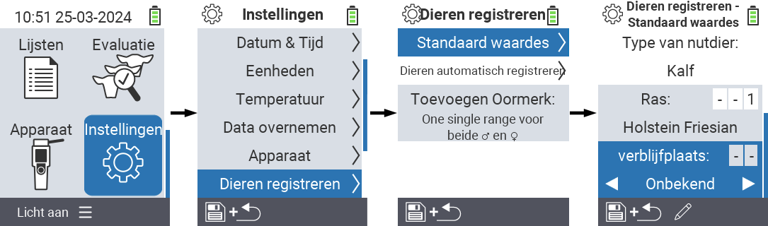 VitalControl: menu-instellingen verblijfplaats