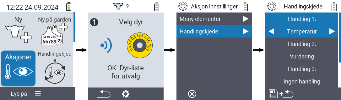 VitalControl: Menu Actions Chain of Actions