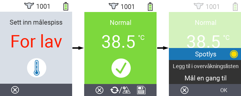 VitalControl: Menu Actions Flashlight on off