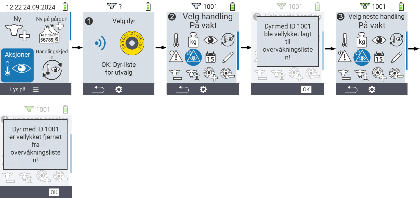 VitalControl: Menu Actions On watch