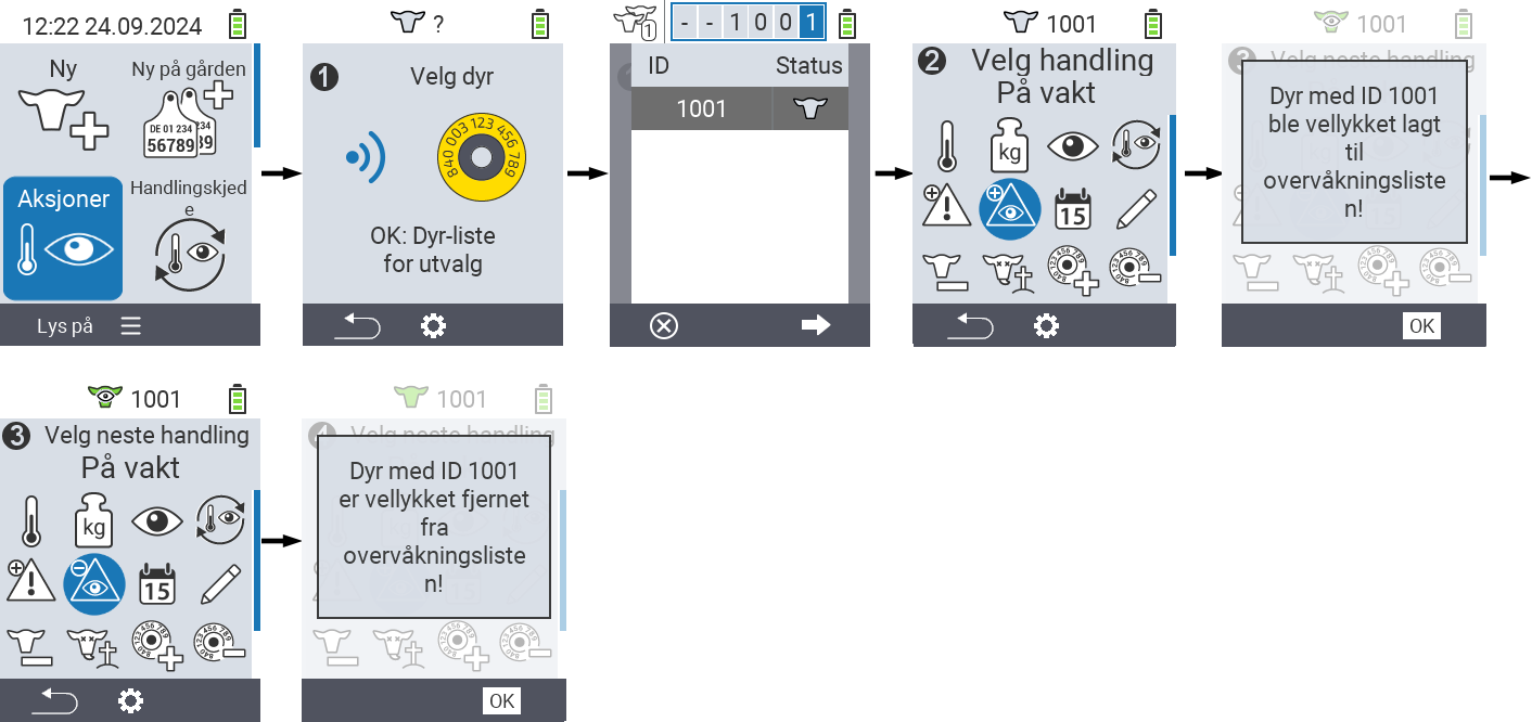 VitalControl: Menu Actions On watch