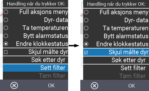 VitalControl Lister Liste over ferske kyr