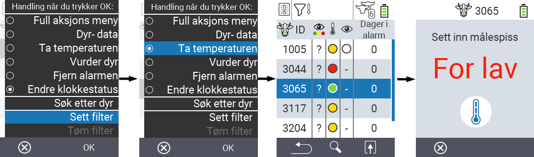 VitalControl Lister Alarmliste