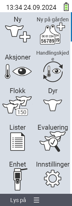 VitalControl Hovedmeny