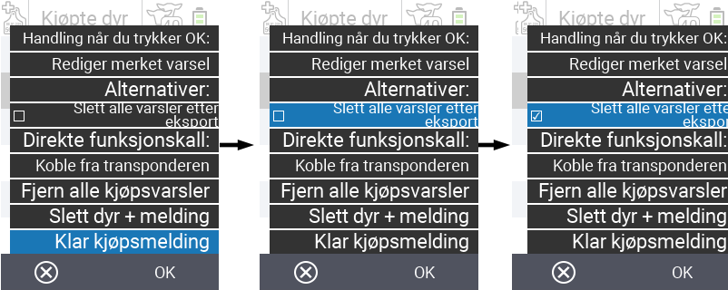 VitalControl: Liste over kjøpte dyr, csv-eksport