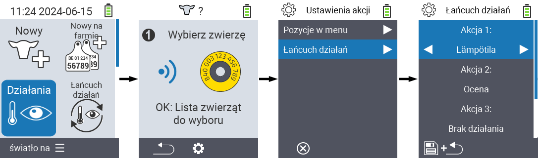 VitalControl: Menu Actions Chain of Actions