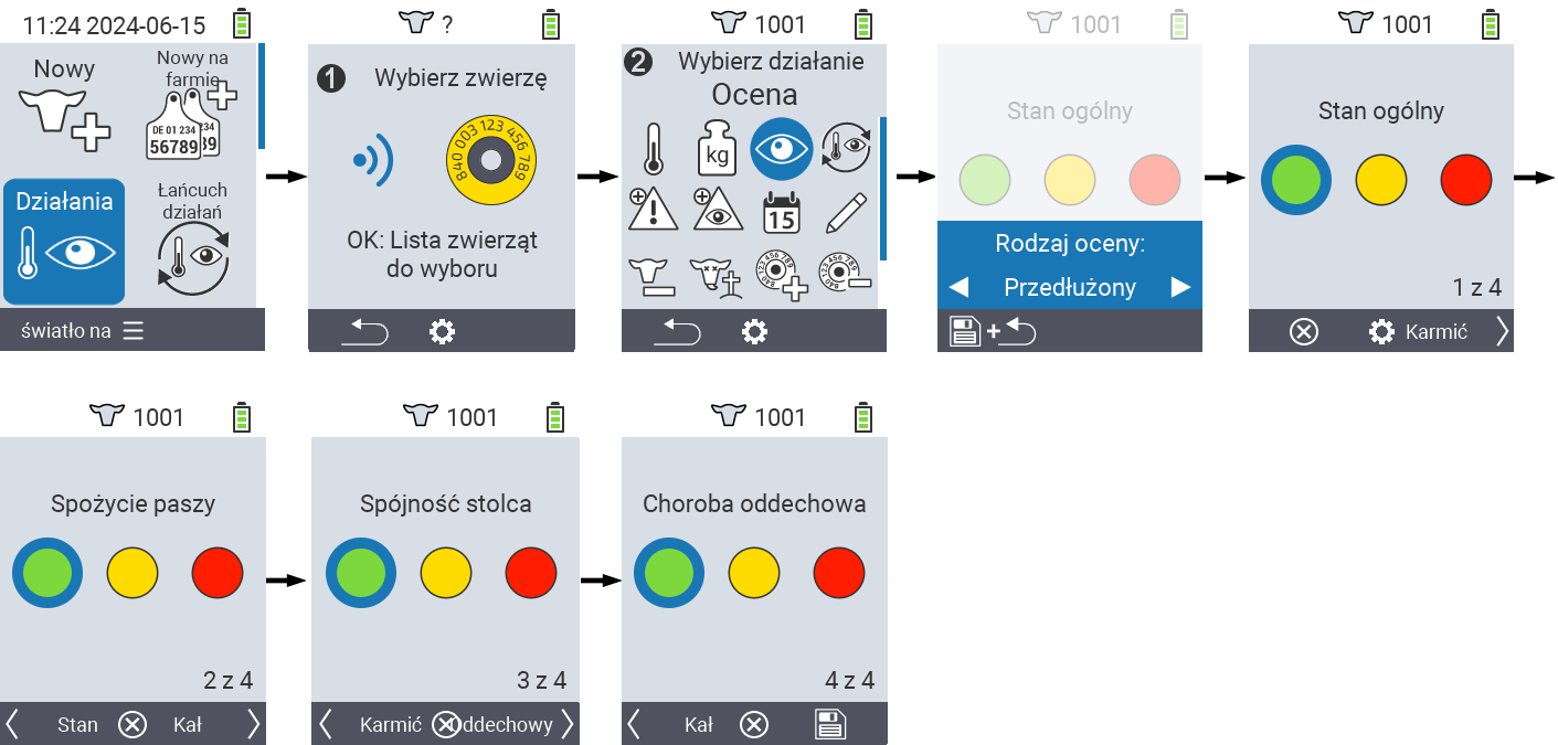 VitalControl: Menu Akcje Ocena