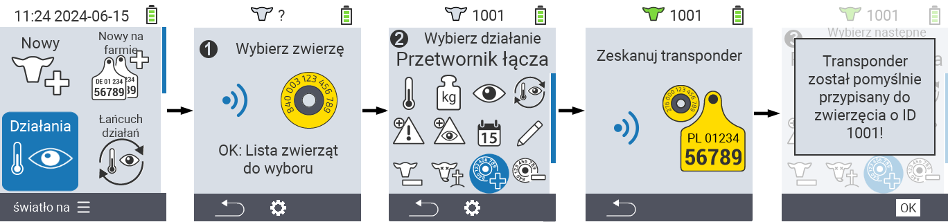 VitalControl: Menu Action Link transponder