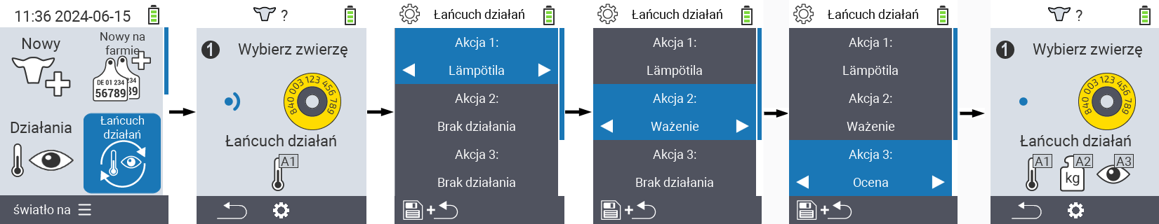 VitalControl: Menu łańcucha akcji