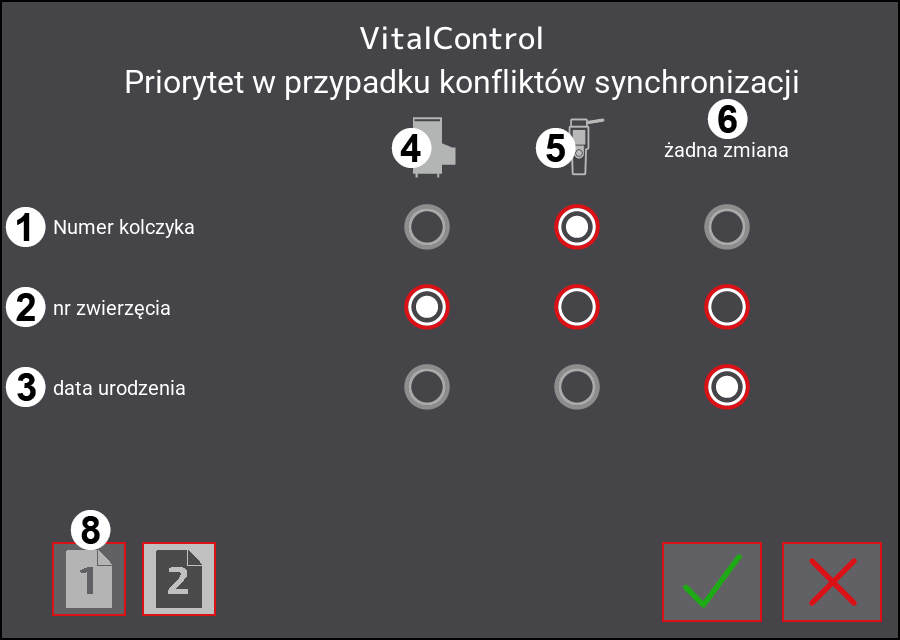 Menu Ustawień VitalControl: Strona 2