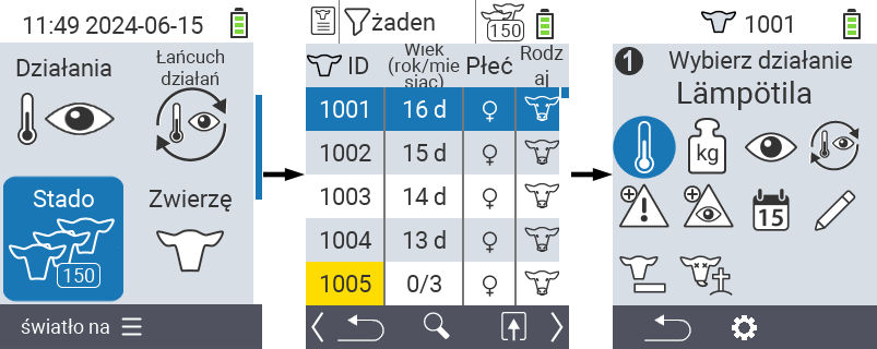 VitalControl: Menu Stado