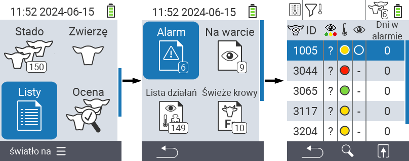 VitalControl Lists Alarmlist