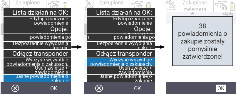 VitalControl: Lista zakupionych zwierząt, usuń powiadomienia o zakupie
