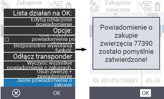 VitalControl: Lista zakupionych zwierząt, usuń powiadomienie o zakupie