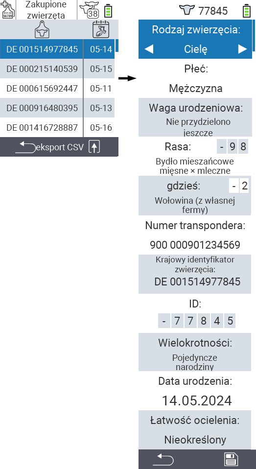 VitalControl: Lista zakupionych zwierząt, Edytuj dane zwierzęcia